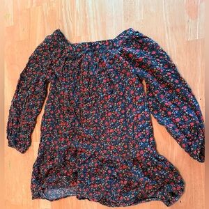 Floral Women's Top - Blue and Red